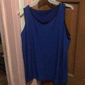 Calvin Klein blue no shoulder top.